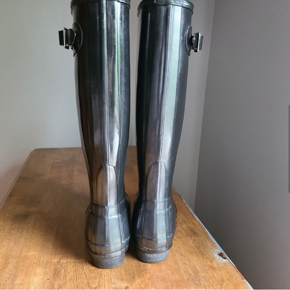 Authentic Hunter Rain Boots Original Glossy Tall in colour Black Gloss size 8 - Picture 3 of 10